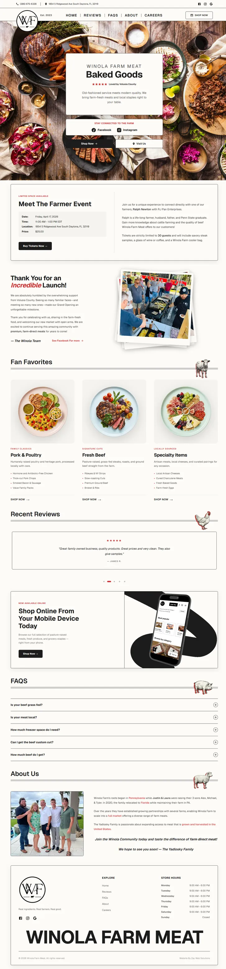 Winola — full site screenshot